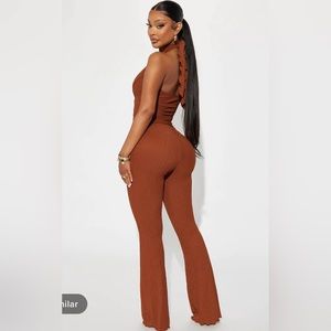 Never Alone Textured Pant Set - Mocha